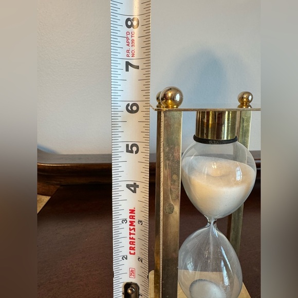 Vintage 6” Brass Framed Hourglass - 11:30 Minutes Sand Timer by Andrea Sadek - Picture 4 of 8